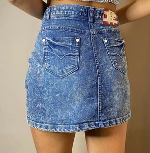 Blue Mini Denim Skirt
