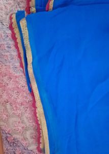 🤩Pure chiffon  saari with handmade lace