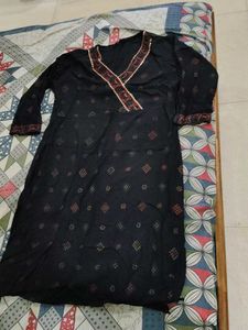 Elegant Black Printed Kurta