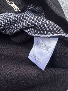 Argyle Zip-Up Knit Sweater