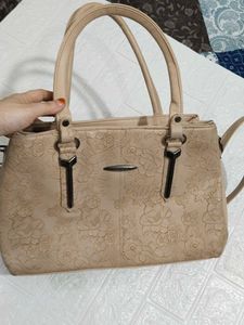 Stylish Cream Floral Handbag