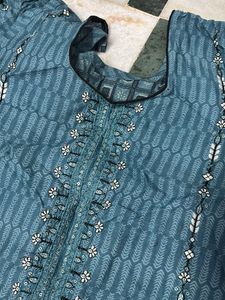 Stylish Teal Salwar Kameez Set