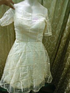 Cream Off-Shoulder Dress
