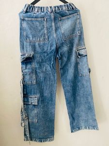 Trendy Blue Cargo Jeans