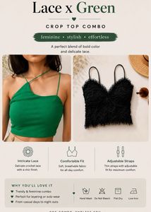 Trendy Lace Crop Top Combo