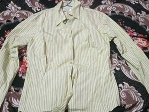 oversized Striped Button-Up Shirt girls