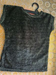 Cozy Fuzzy Short Sleeve Top