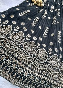 Black Heavy Embroidered Lehenga