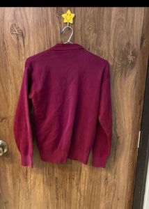 Maroon Cardigan with Logo
