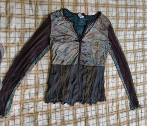 yk2 / vintage Unique Print Long Sleeve Top