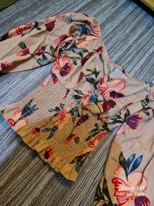 Floral Long Sleeve Crop Top