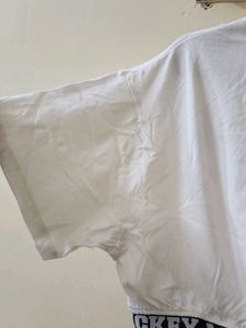 Mickey Mouse Cropped White T-Shirt