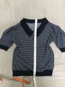 Korean Checked Knit Top Bust 36