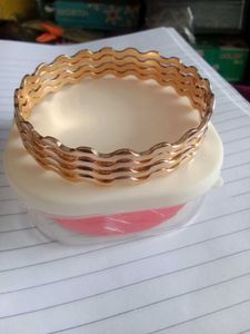 New Set of 5 Wave Design Gold Bangles impon