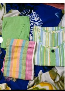 Striped Kurta Set with Dupatta
