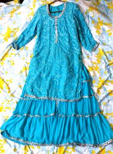 Heavy Embroidered Gharara Dress