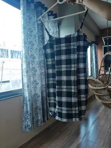 Black &amp; White Plaid Mini Dress