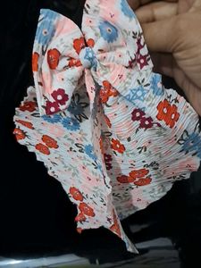 Red floral Butterfly Hair Bow