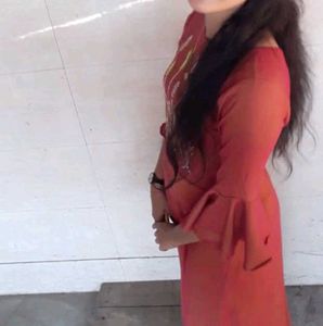Embroidered Red Kurta