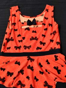 Cute Bow Print Dress