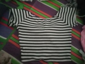 Striped Bow Crop Top