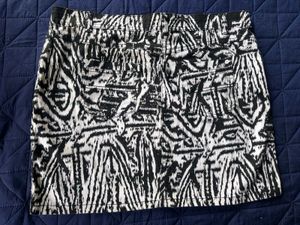 Monochrome Tribal Print Mini Skirt