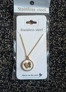 Butterfly Stainless Steel Pendant Necklace