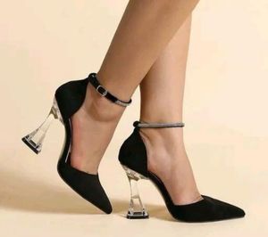 Stylish Black Heels with Ankle Strap