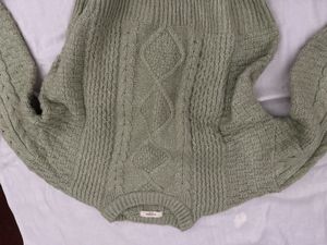 Olive Green Cable Knit Sweater