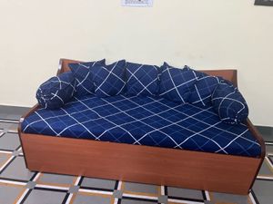 Navy blue  diwaan bedsheet with cushion cover