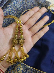 Elegant Blue Brocade Blouse