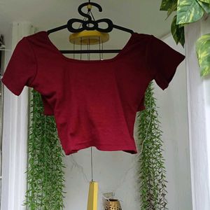 Ribbed Square Neck Crop Top
