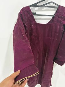 Elegant wine Silk Kurta set 💕