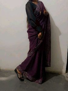 Purple Saree For Women/Girls