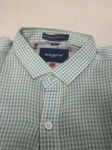 Men's Green Gingham Button-Down Shirt