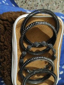 Oxidized Silver Bangles Set