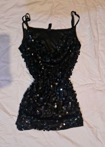 Black Sequin long Top