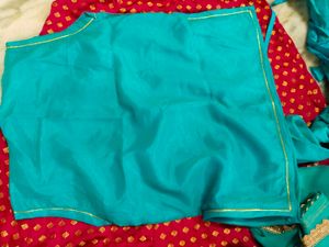 Teal Embroidered Rajputi Poshak