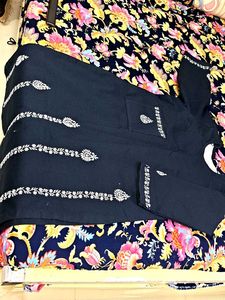 New Denim Stylish Embroidered Kurta💙
