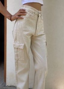 Cream Cargo Pants