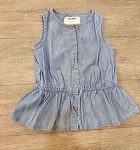 Sweater dress &amp; Sleeveless denim peplum top