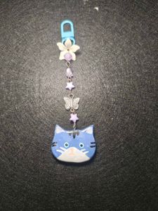 Cute Cat Keychain with Charms