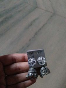 Stunning Jhumka Earrings with Rhinestones