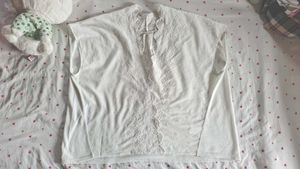White Eyelet Detail Blouse