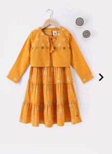 Girls' Yellow Dress &amp; Shrug Set