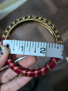 Elegant Silk Thread Bangles with Jhumka