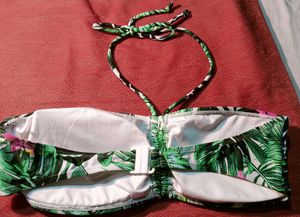 Tropical Print Bandeau Bikini Top