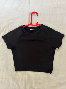 Black Cropped T-Shirt