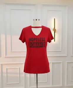 Red Graphic Tee "Hopeless Romantic"