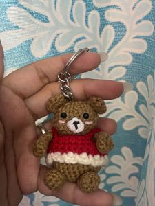 Handmade Crocheted Teddy Bear keychain